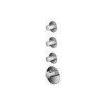 Hotbath Mate Afbouw deel Ext - 3 kr rond geb - geborsteld nikkel (RVS) SW74278