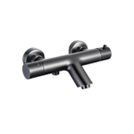 Fortifura Calvi thermostatische badkraan - PVD - geborsteld gunmetal (antraciet) SW720225