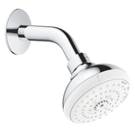 GROHE Tempesta 100 Pomme de douche - 10cm - 3 types de jets - montage mural - chrome/blanc SW108119