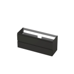 INK Meuble sous-lavabo - 120x40x52cm - 2 tiroirs - sans poignées - MDF laqué anthracite mat SB1241031