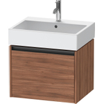 Duravit Ketho.2 Wastafelonderbouwkast - met 1 lade - 58.4x46x44cm - met greep antraciet - noten mat SW772109