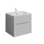 Crosswater Glide II Ensemble de meuble - 50x45x52cm - 2 tiroirs - sans poignées - Storm grey - lavabo blanc - 1 trou de robinet SW877003