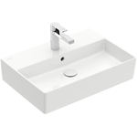 Villeroy & Boch memento 2.0 wastafel - 600x420mm - 1 kraangat - met overloop - White Alpine (glans wit) SW354338