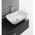 Crosswater Serene Wastafel - 58x35x15cm - zonder kraangat - zonder overloop - glans wit SW487154