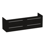 BRAUER Trust wastafelonderkast 160 excl. opbouwgrepen 4 softclose lades en 2 sifon uitsparingen - Timber Black SW1204006