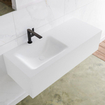 Mondiaz Lagom Meuble avec 1 tiroir 110x30x45cm vasque Cloud gauche 1 trou de robinet Solid Surface Talc SW408969