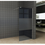 Wiesbaden Slim Douche à l’italienne 90x200cm verre nano 8mm partiellement verre fumé mat acier brossé SW442501