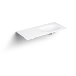 Clou Hammock plan vasque 110x50,3cm cuve simple à droite Aluite Blanc SW278136