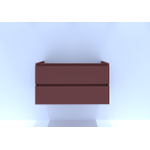 H&R Badmeubelen Infinity Wastafelonderkast - 100x44.8x55cm - 2 lades - zonder sifonuitsparing - greeploos - terra mat SW872851