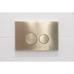 QeramiQ Push Metal Bedieningsplaat - voor Geberit UP320 inbouwreservoir - dualflush - ronde knoppen - metaal goud geborsteld SW706200