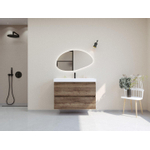 HR badmeubelen Infinity XXL 3D Ensemble de meubles de salle de bains - 100 cm - 1 lavabo en céramique just blanc - 1 trou de robinet - 2 tiroirs - charleston SW863498