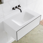 Mondiaz Lagom Meuble avec 1 tiroir 80x30x45cm vasque Cloud central sans trous de robinet Solid Surface Urban SW409198