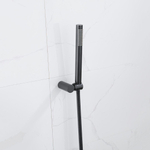 Fortifura calvi ensemble de douche à main avec support de douche debout et tuyau anti-torsion noir SW809506
