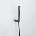 Fortifura Calvi Handdoucheset - 22.5cm - staaf - met houder - anti-twist - slang - 150cm - mat zwart SW809506