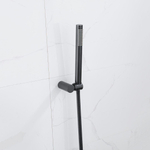 FortiFura Calvi Handdoucheset - 22.5cm - staaf - met houder - anti-twist slang - 150cm - Zwart SW809506