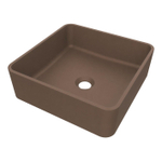 Arcqua Case Opbouw Waskom - vierkant - 37x37cm - mat chocola SW1584224