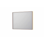 INK SP32 spiegel - 100x4x80cm rechthoek in stalen kader incl indir LED - verwarming - color changing - dimbaar en schakelaar - geborsteld koper SW955921