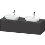 Duravit Ketho.2 Wastafelonderbouwkast - inclusief consoleplaat - met 2 laden - voor dubbele waskommen - 160x55x45.9cm - met handgrepen antraciet - grafiet supermat SW772949