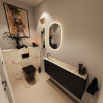 MONDIAZ TURE-DLUX meuble WC 120cm Urban. EDEN lavabo Frappe position gauche. Avec 1 trou de robinet. SW1102653