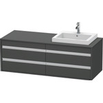 Duravit Ketho Meuble sous-lavabo avec 4 tiroirs pour lavabo encastralbe 140x42.6x55cm à droite graphite 0300755