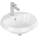 Villeroy & boch architectura lavabo à encastrer 45x45x17cm rond 1 trou pour robinet sans trou de trop-plein blanc alpin gloss ceramic+ SW762383