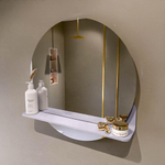 Mondiaz SPOT Badkamerspiegel - rond 60cm - spiegelplanchet - kleur Cale SW1235495