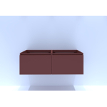 HR badmeubelen Matrix Meuble sous lavabo - 120x44,8x40cm - 2 tiroirs - sans poignée avec bande de prise - terra mat SW868252