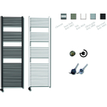 Sanicare radiateur électrique design 172 x 45 cm 920 watts thermostat chrome en bas à gauche look inox SW890913