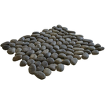 La mosaïque en pierre naturelle Mosaic Factory - 30,5x30cm - carrelage mural et de sol - Organique - Pierre de rivière Gris Foncé Mat SW66205