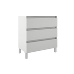 Saniclass Chaci PLUS Meuble de salle de bain - 80x86x46cm - plan de toilette - 3 tiroirs - ovale miroir - blanc mat SW955615