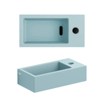 Clou Flush 3 lave-mains 36x18cm avec trou de robinet à droite bleu mat céramique SW795720