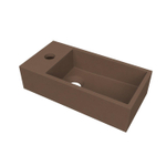 Arcqua Flair fontein - 36x18x9cm - cast marble - 1 kraangat - links - mat chocola SW1584218