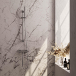 Brauer Brushed Edition Colonne de douche murale - douchette stick 1 jet - 1 fonction - 2 boutons - barre curseur - PVD - inox brossé SW1164667