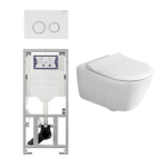 Villeroy & Boch Subway 2.0 Inbouwset - met wandclosetpot - softclose slimseat zitting afdekplaat sigma20 - wit SW87514