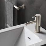 Hotbath Cobber Bidetmengkraan L-uitloop - zonder waste - geborsteld nikkel (RVS) SW73690