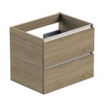 Thebalux onderkast type1 60cm 2x lade greeploos 2x alu greeplijst 1x uitsparing incl witte sifonset SW716858