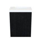 Arcqua Marble Ensemble fontaine - 40x22x54.5cm - fontaine brillant blanc - avec trop-plein - chêne noir SW909582