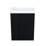 Arcqua marble set de lave-mains 40x22x54.5cm lave-mains blanc brillant avec trop plein chêne noir SW909582