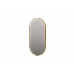INK SP28 spiegel - 50x4x100cm ovaal in stalen kader incl dir LED - verwarming - color changing - dimbaar en schakelaar - geborsteld mat goud SW956133