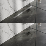 Brauer Douchegoot - 110x7.5cm - vloerflens - tegelinlegrooster omkeerbaar - RVS - geborsteld RVS SW771545