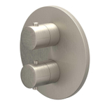 IVY Bond Partie apparente - pour mitigeur thermostatique encastré - 1 robinet d'arrêt séparé - rosace ronde - Nickel brossé PVD SW1030914