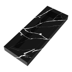 BRAUER Coral wastafel - 120x46x10cm - 1 wasbak - 2 kraangaten - composiet - marmerlook - Nero Marquina SW721046