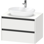 Duravit ketho 2 meuble sous lavabo avec plaque console et 2 tiroirs 80x55x56.8cm avec poignées blanc anthracite mat SW772307