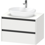 Duravit Ketho.2 Wastafelonderbouwkast - inclusief consoleplaat - met 2 laden - 80x55x56.8cm - met handgrepen antraciet - wit mat SW772307