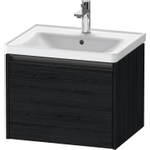 Duravit ketho meuble 2 vasques avec 1 tiroir 58.4x45.5x44cm avec poignée chêne anthracite noir mat SW772858