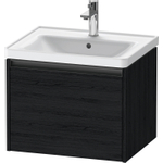 Duravit Ketho.2 Wastafelonderbouwkast - met 1 lade - 58.4x45.5x44cm - met greep antraciet - eiken zwart mat SW772858
