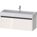 Duravit Ketho 2 wastafelonderbouwkast met 1 lade voor enkele wastafel 118.4x46x44cm met greep antraciet hoogglans wit SW772927