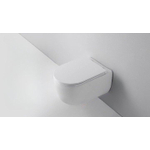 QeramiQ Dely Swirl WC suspendu – sans bride – profondeur 53 cm – avec abattant fin (slim) softclose – blanc mat SW1026264