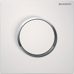 Geberit Type10 urinioir bedieningsplaat - pneumatisch - ronde knop - wit glans chroom 0701938