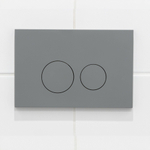 QeramiQ Push Plaque de commande - pour réservoir encastré Geberit UP320 - double chasse - boutons ronds - plastique gris clair SW1102374